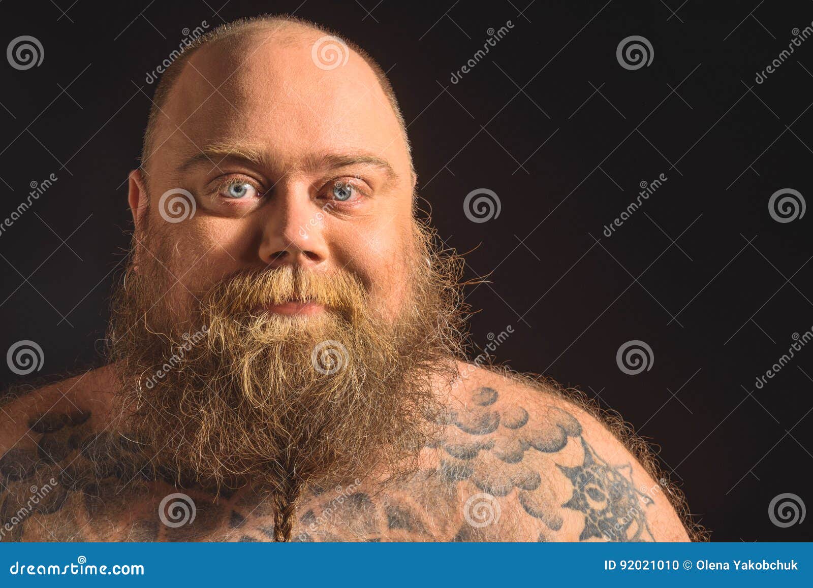 Fat Middle Aged Nudes - Joyful Thick Naked Guy With Cute Smile Stock Photo - Image ...