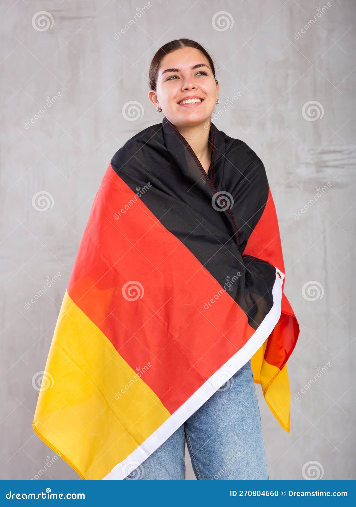 Woman Wrapped Germany Flag Stock Photos - Free & Royalty-Free