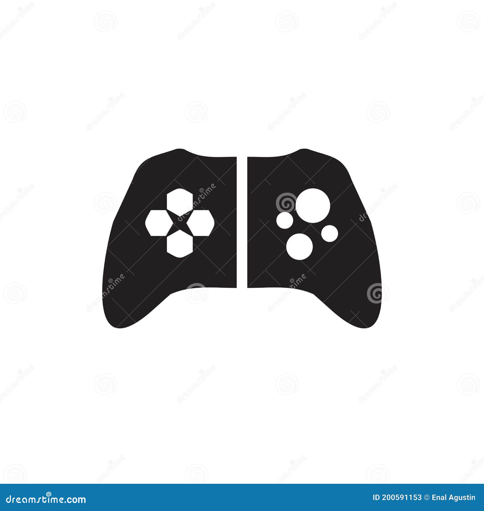 Joystick Game Controller Logo Design Template Stock Vector