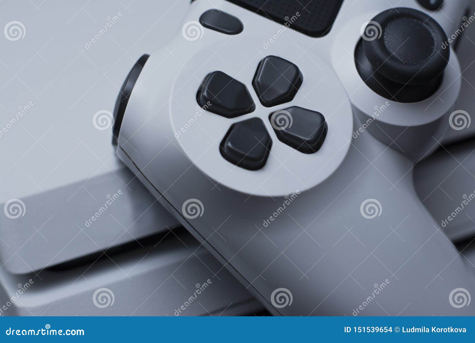 Joystick Game Pad And Game Console Macro. Concept View Stock Photo