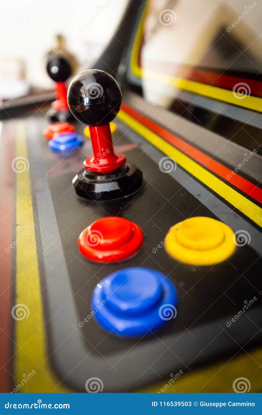 Joystick of a Vintage Arcade Videogame CoinOp Stock Image Image of