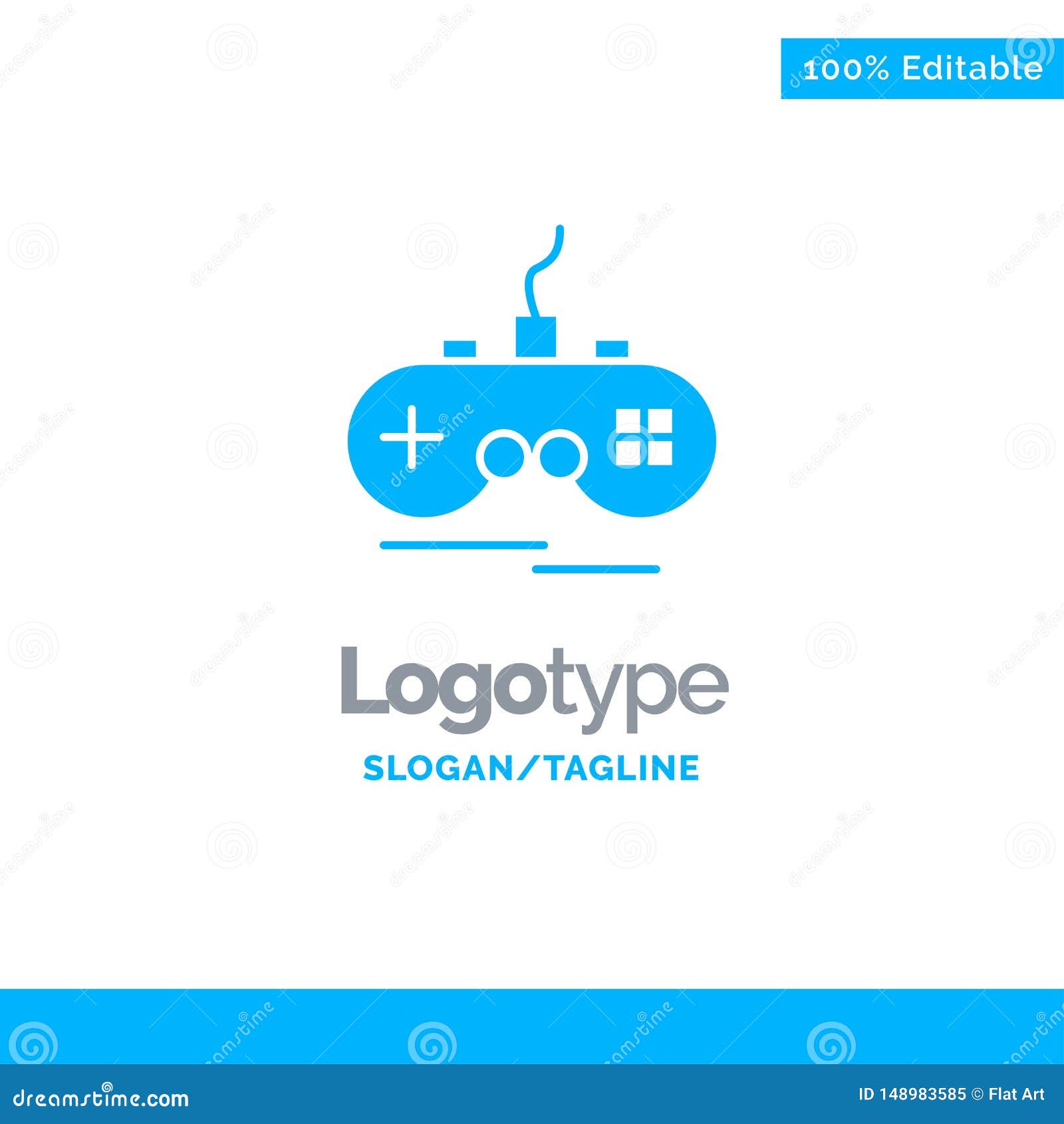 joystick, wireless, xbox, gamepad blue business logo template