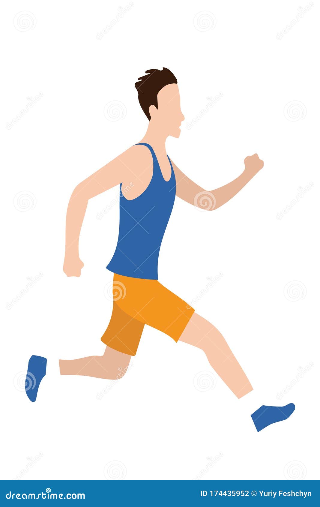 Jpeg Illustration of Running Man in Flat Design Style. Sport. Run ...