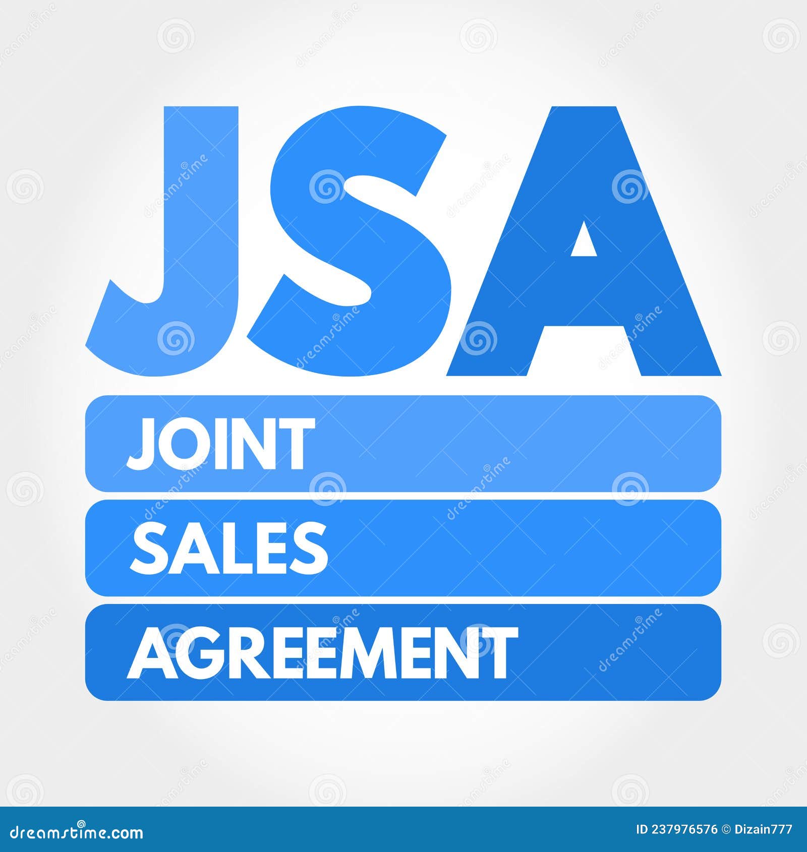 jsa - joint sales agreement acronym, business concept background