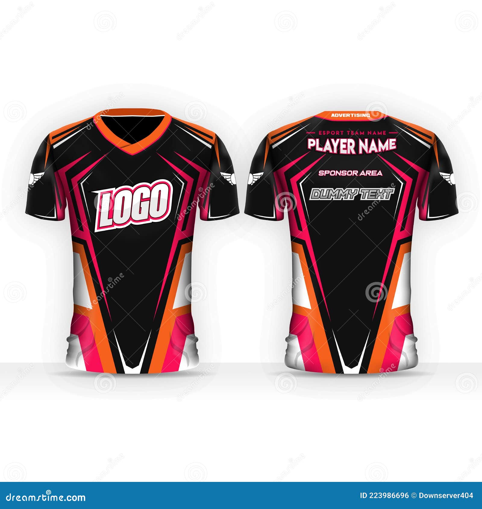 E-sports Jersey for Ladies with Pink and Orange Color Style, Short ...