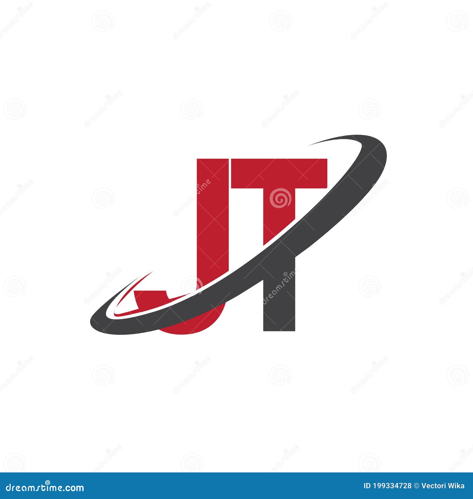 Jt Initial Logo Company Name Colored Red And Black Swoosh Design Isolated On White Background Vector Logo For Business And Stock Vector Illustration Of Group Logo