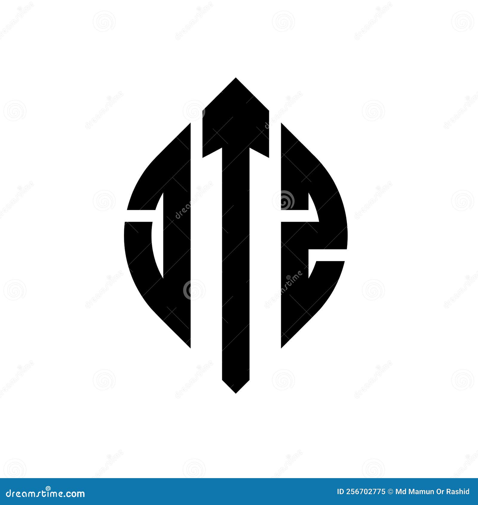 jtz circle letter logo  with circle and ellipse . jtz ellipse letters with typographic style. the three initials form a