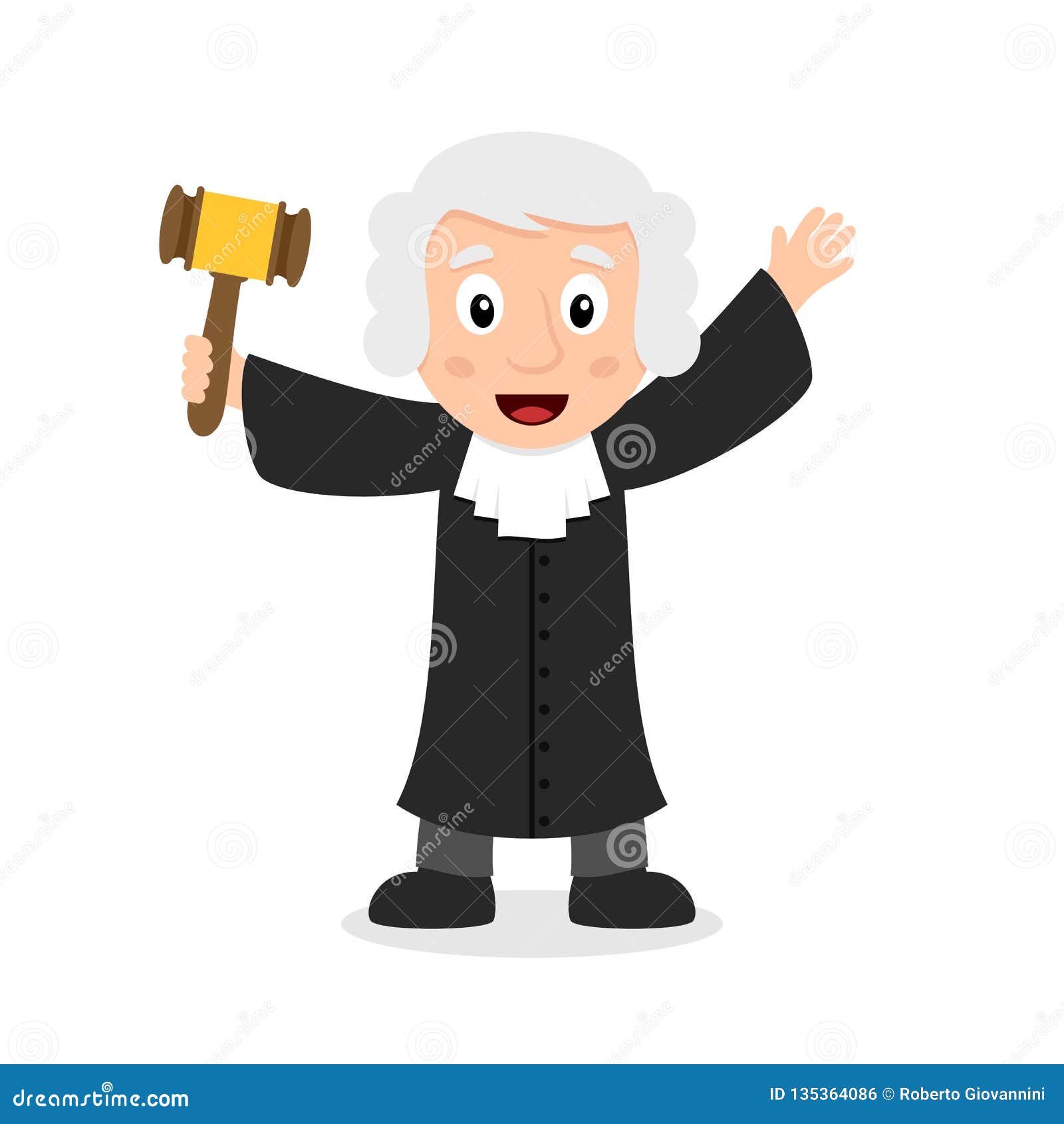 Judge Cartoon Character Holding a Gavel Stock Vector - Illustration of  vector, funny: 135364086