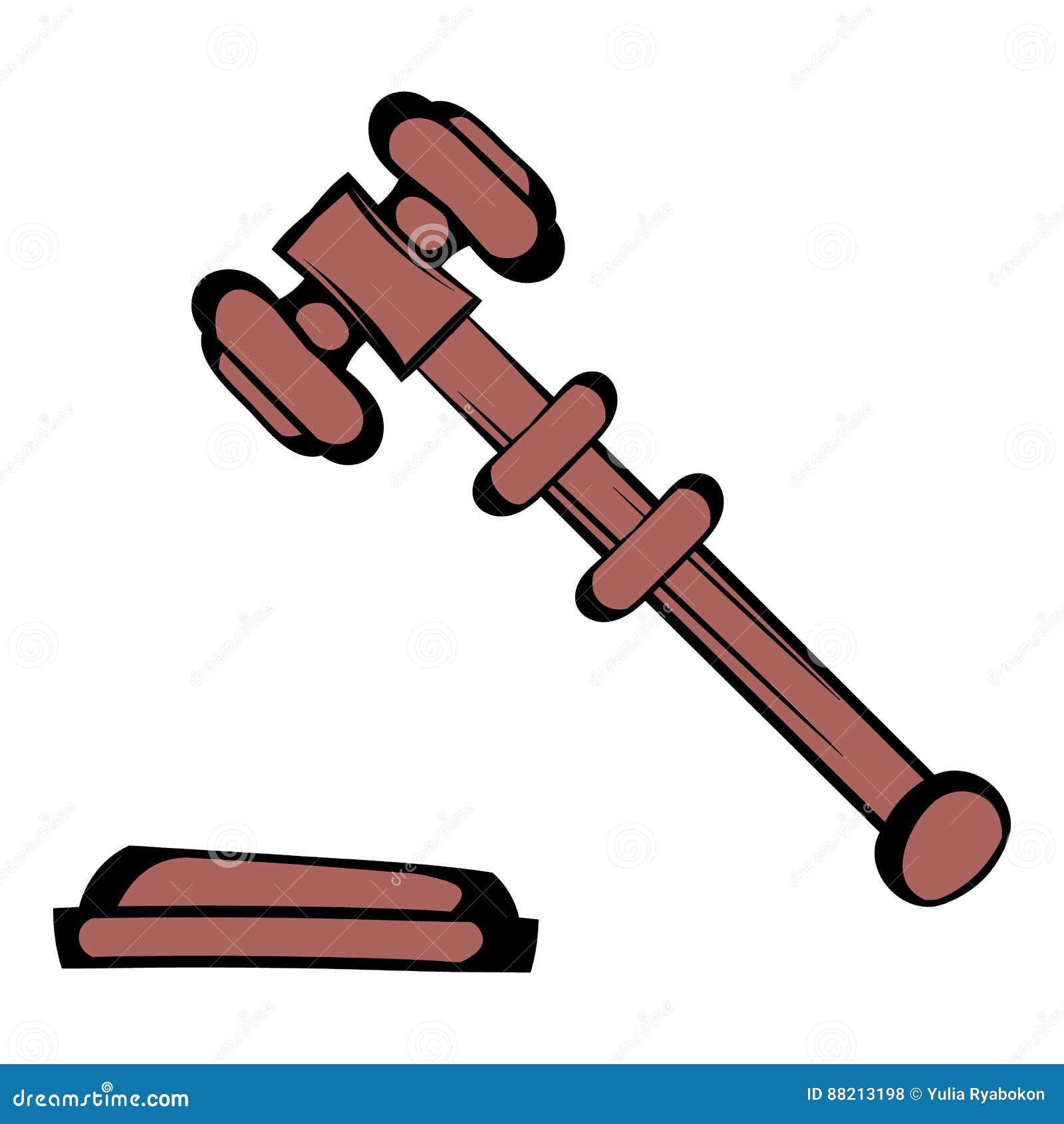 Judge Gavel Icon, Icon Cartoon Stock Vector - Illustration of hammer