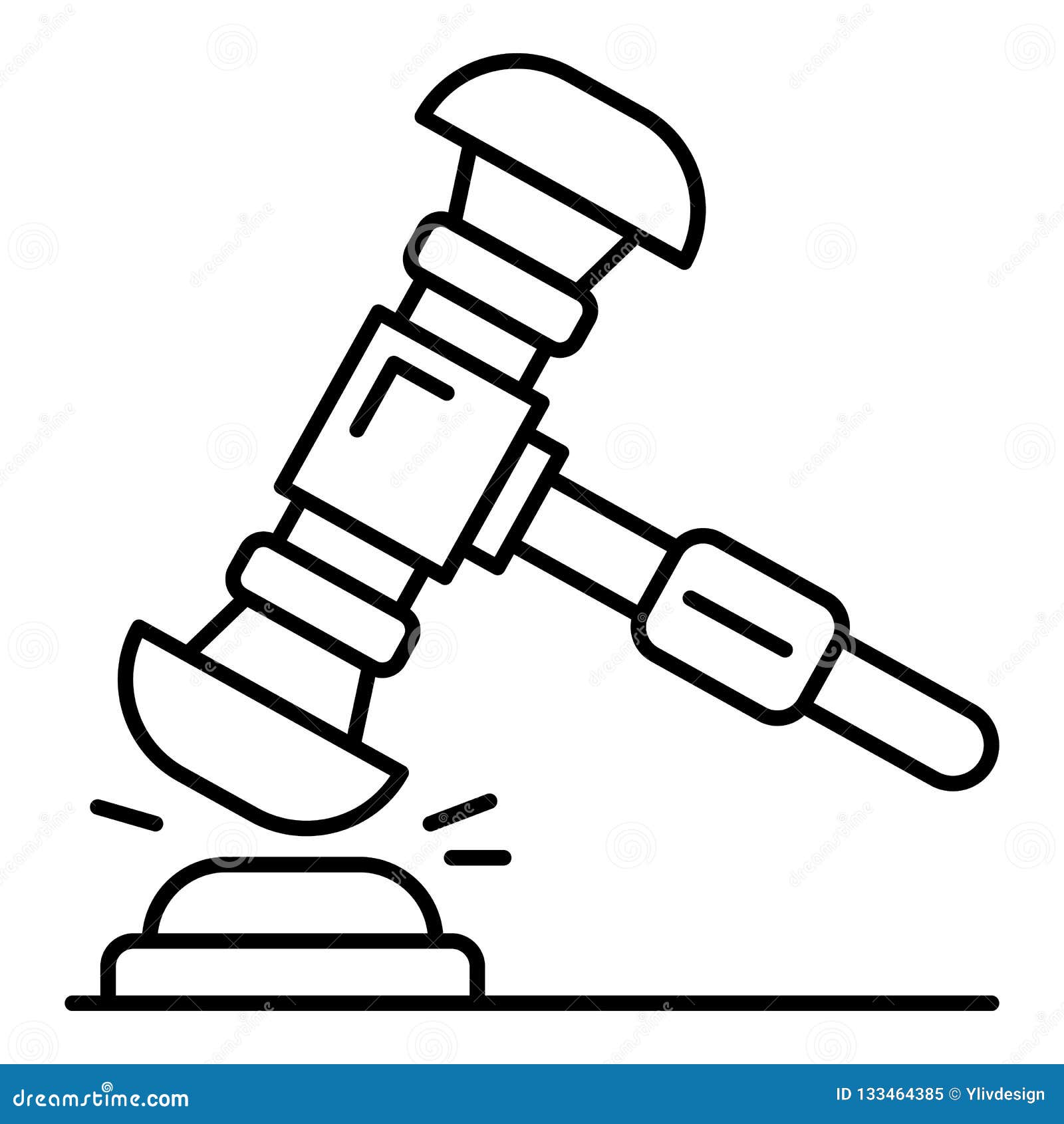Judge Gavel Icon, Outline Style Stock Vector Illustration of auction