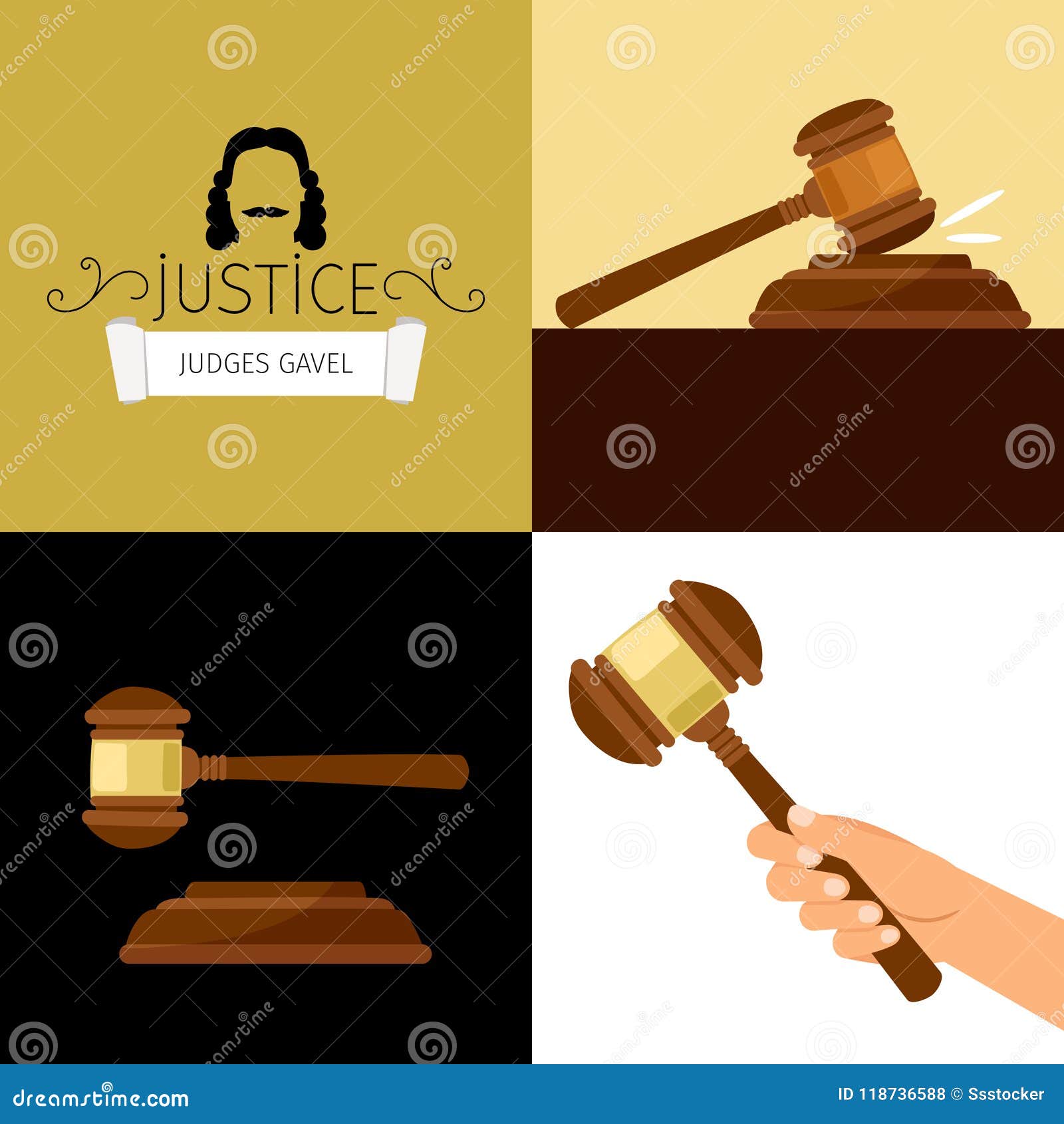Judge Gavel Legal Hammer Cartoon Vector Illustration Adjudicator Gavel In Hand Stock Vector Illustration Of Guilt Gold 118736588