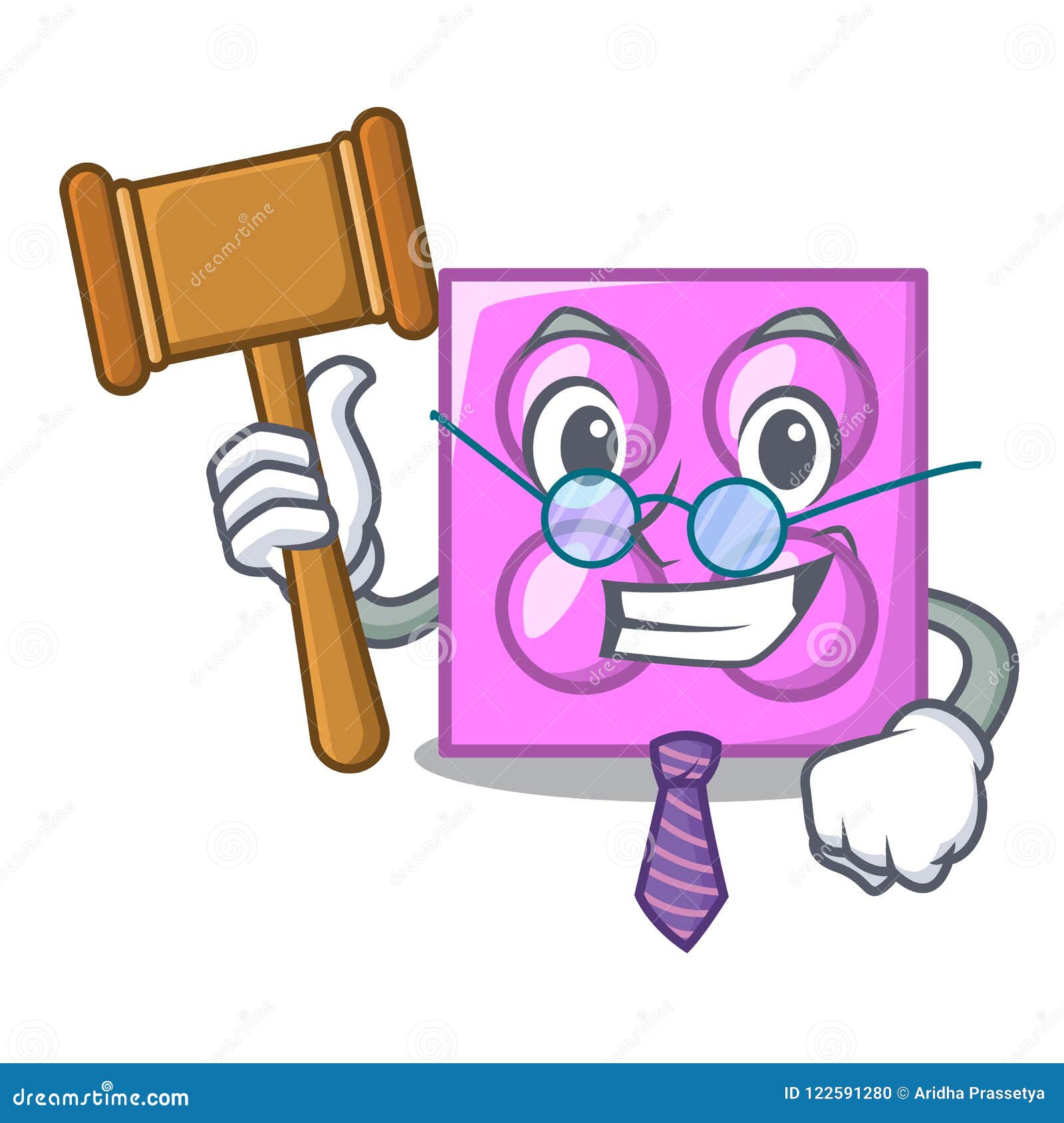 Judge Toy Brick Mascot Cartoon Stock Vector - Illustration of emotion