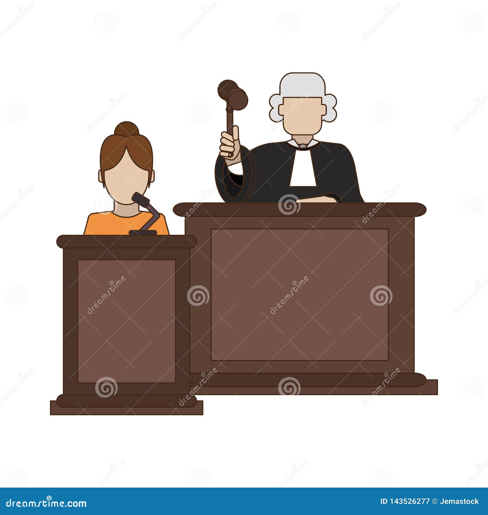 judge and witness on podium