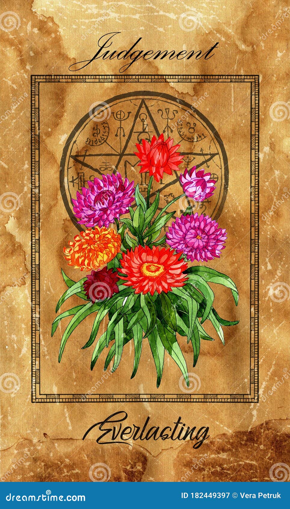 judgement. major arcana tarot card with everlasting and magic seal