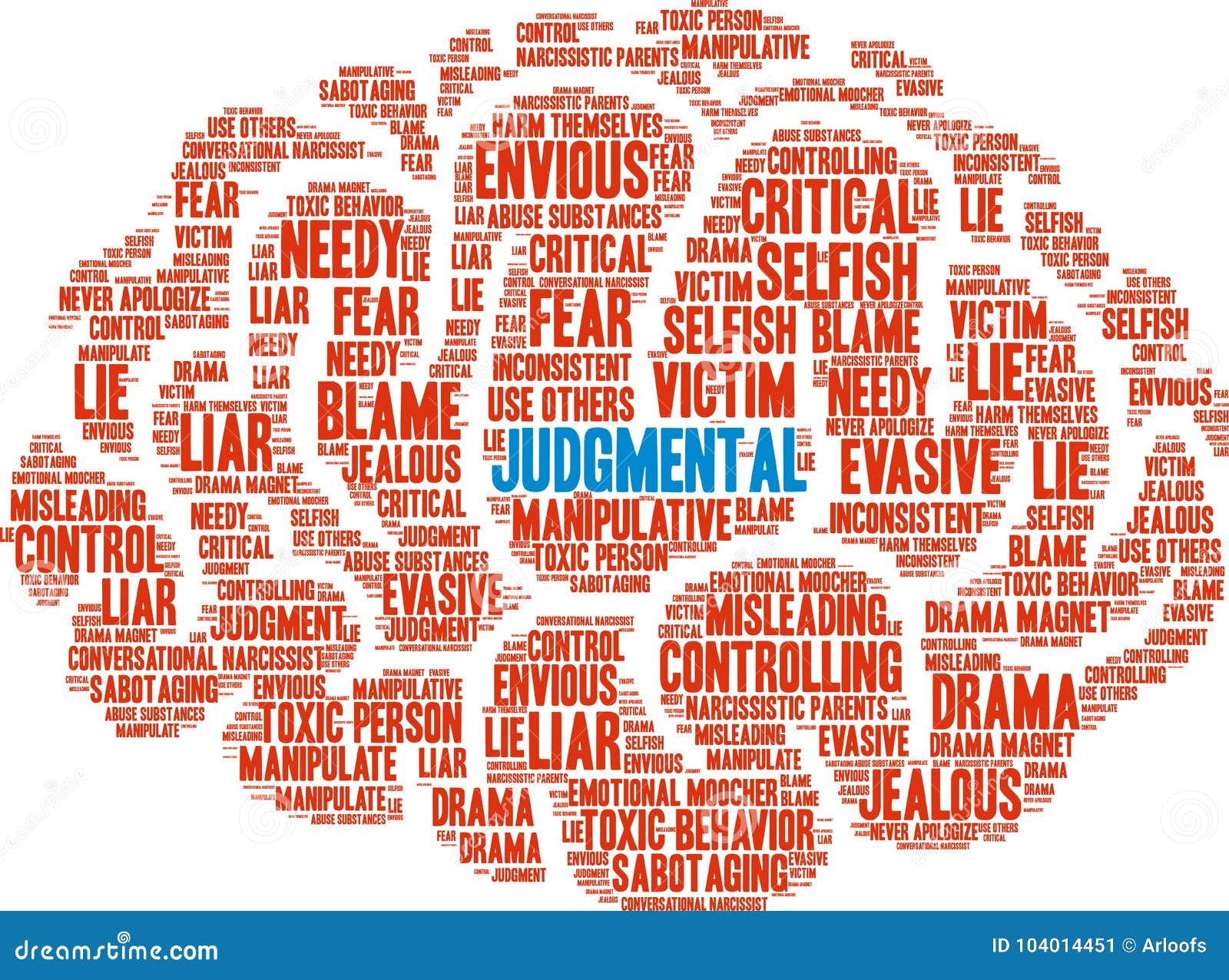 Judgmental word cloud stock vector. Illustration of misleading 104014451