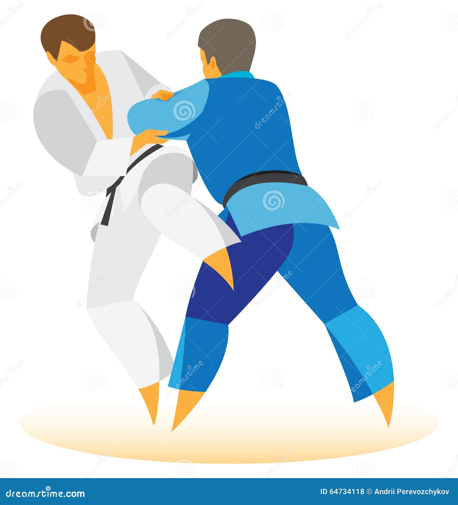 Judo Athlete is Preparing To Perform a Throw Hooking Stock Vector