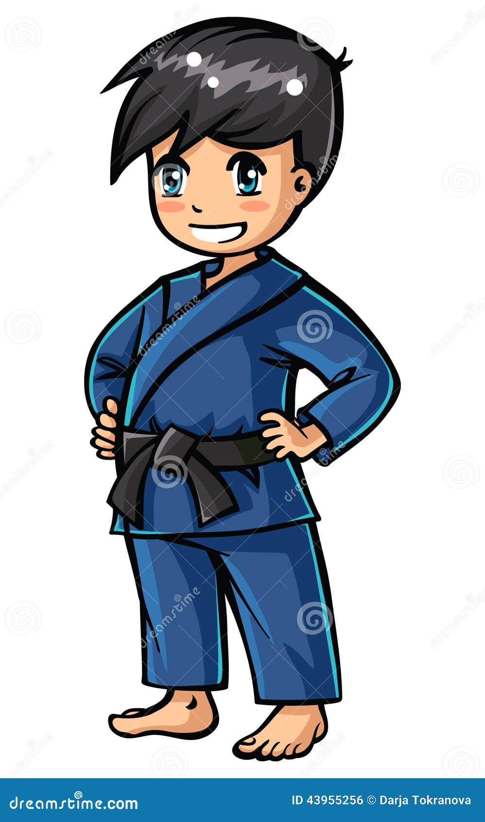 Judo boy stock vector. Image of pose, anime, color, black - 43955256