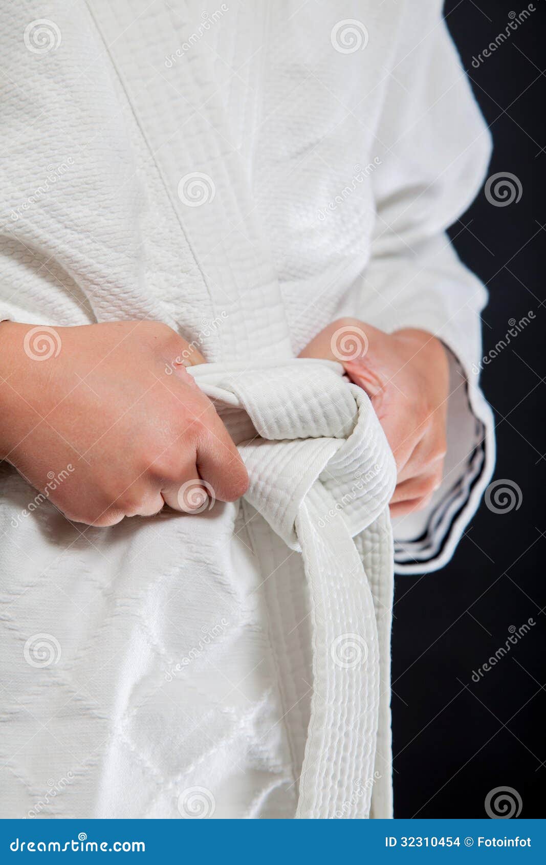 Judo white belt stock photo. Image of sport, belt, hands 32310454