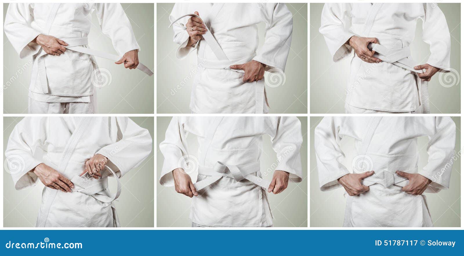 Judoka Tying the White Belt (obi) Stock Image Image of karateka
