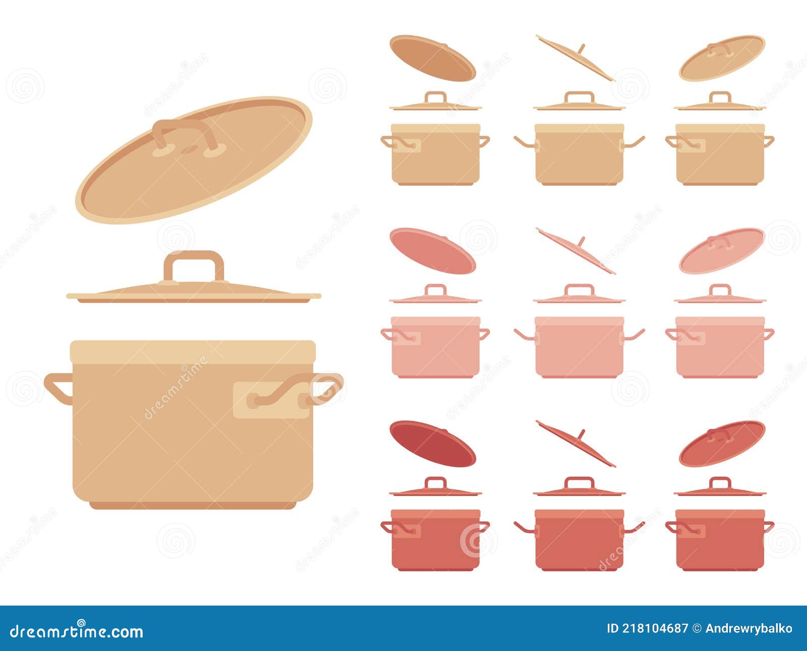 Juego De Cacerolas Aparato De Cocina Ilustración del Vector - Ilustración  de crisol, modelo: 218104687