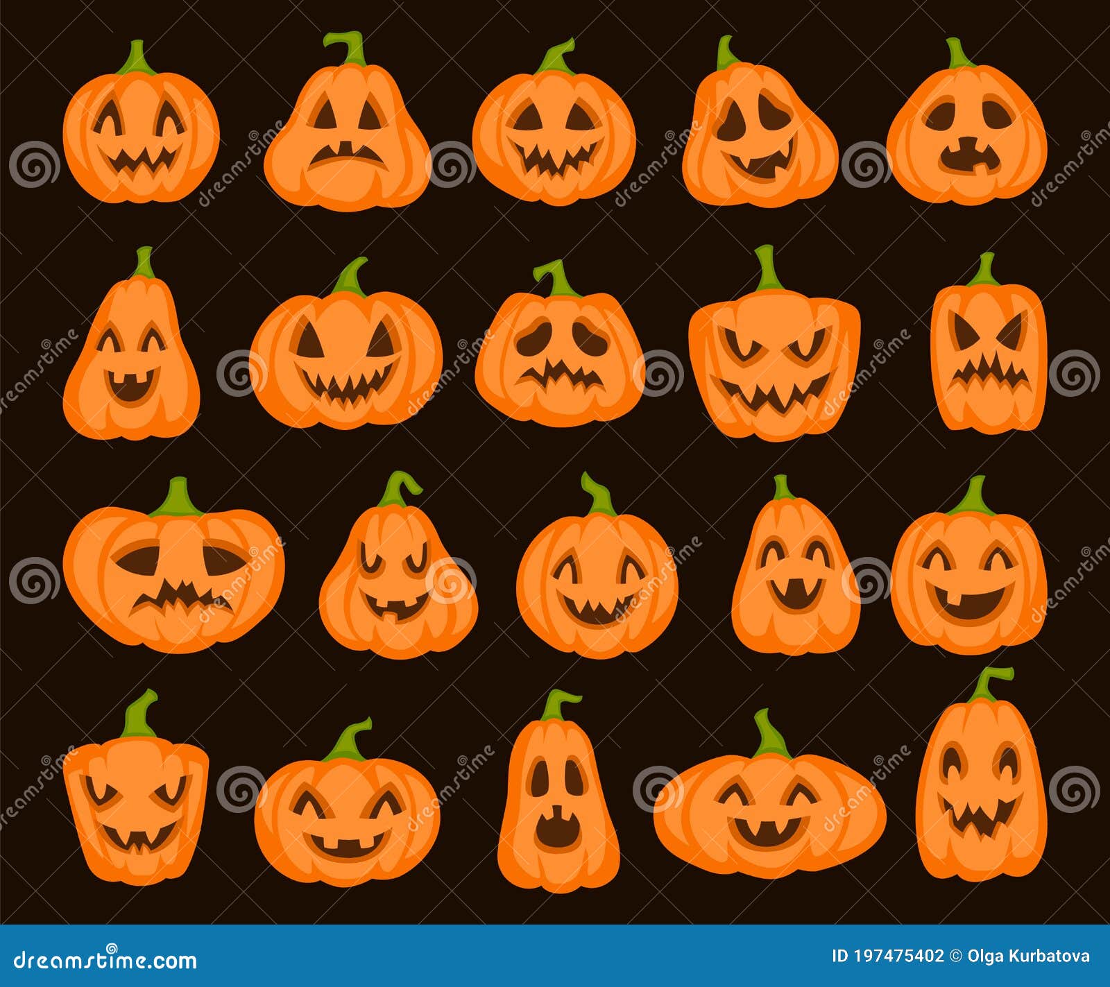 Juego De Calabaza Naranja De Halloween Calabazas De Dibujos Animados Toman Personajes De Farolillos, Vegetales Con Caras Espeluzn Ilustración del Vector - Ilustración de gato, elemento: 197475402 Juego De Calabaza Naranja De Halloween Calabazas De Dibujos Animados Toman Personajes De Farolillos, Vegetales Con Caras Espeluzn Ilustración del Vector - Ilustración de gato, elemento: 197475402