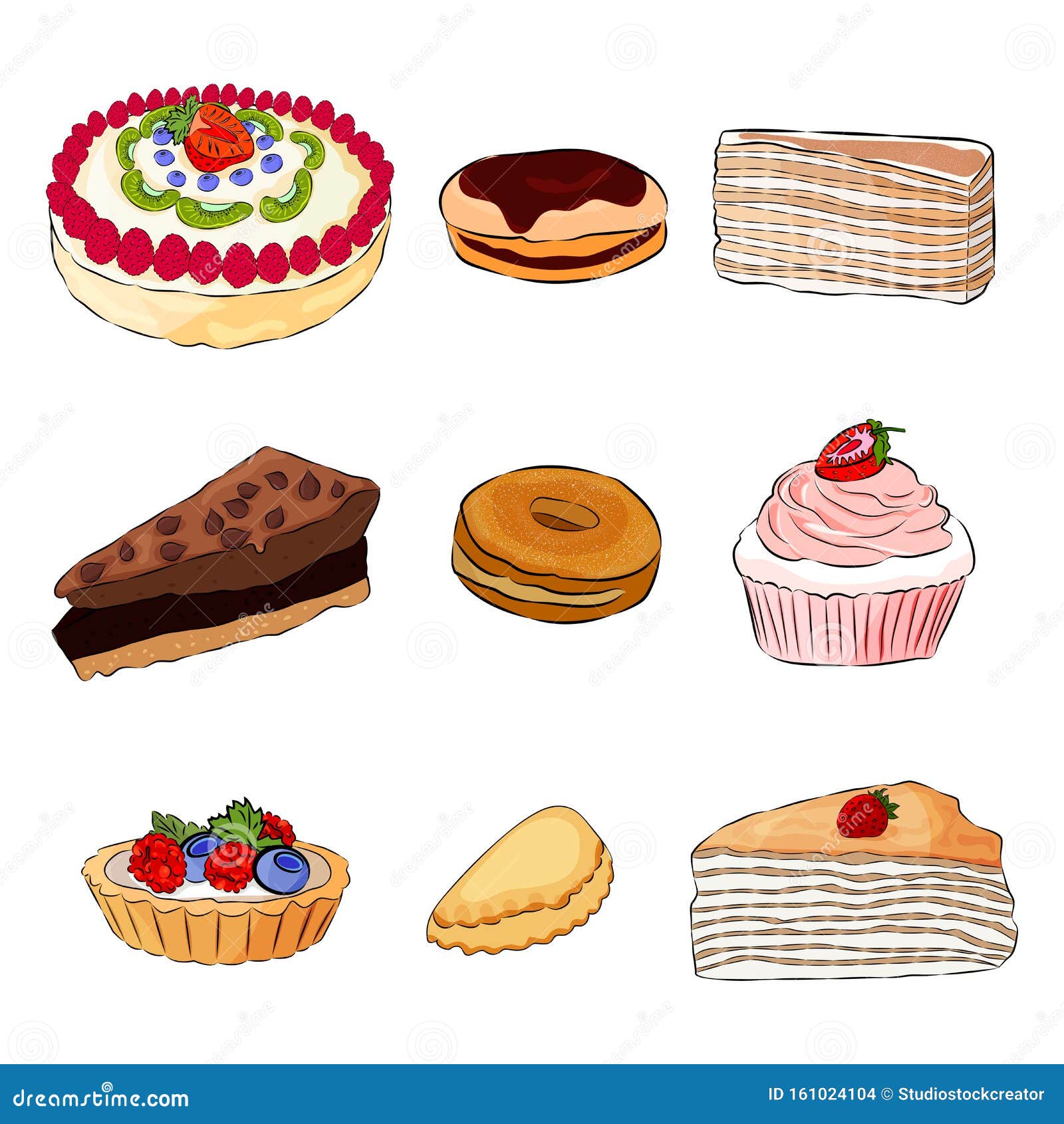 Juego De Deliciosos Pasteles Ilustración Vectorial De Dibujos Animados Iconos Para Productos Dulces Sobre Fondo Blanco Ilustración del Vector - Ilustración de queso, coco: 161024104 Juego De Deliciosos Pasteles Ilustración Vectorial De Dibujos Animados Iconos Para Productos Dulces Sobre Fondo Blanco Ilustración del Vector - Ilustración de queso, coco: 161024104