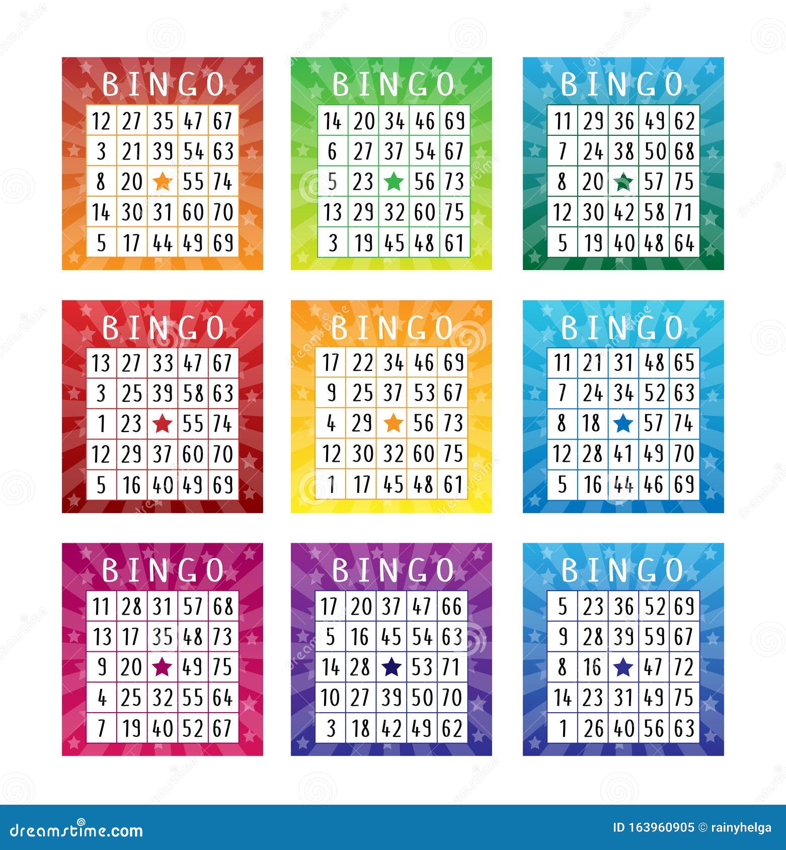 Juego De Entradas De Bingo Americano Para La Fiesta Ilustración del Vector  - Ilustración de modelo, conjunto: 163960905