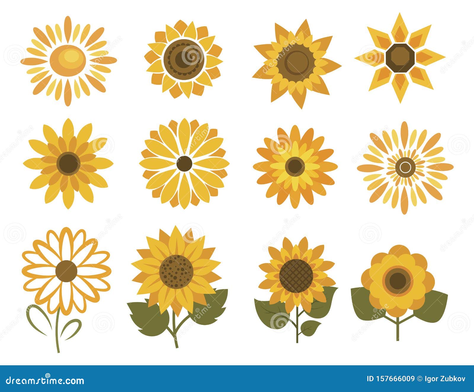 Juego De Flores De Girasol. Colección De Girasoles De Dibujos Animados. Flores Estilizadas Para El Logotipo. Ilustración Para Ni Ilustración del Vector - Ilustración de resorte, pétalo: 157666009 Juego De Flores De Girasol. Colección De Girasoles De Dibujos Animados. Flores Estilizadas Para El Logotipo. Ilustración Para Ni Ilustración del Vector - Ilustración de resorte, pétalo: 157666009