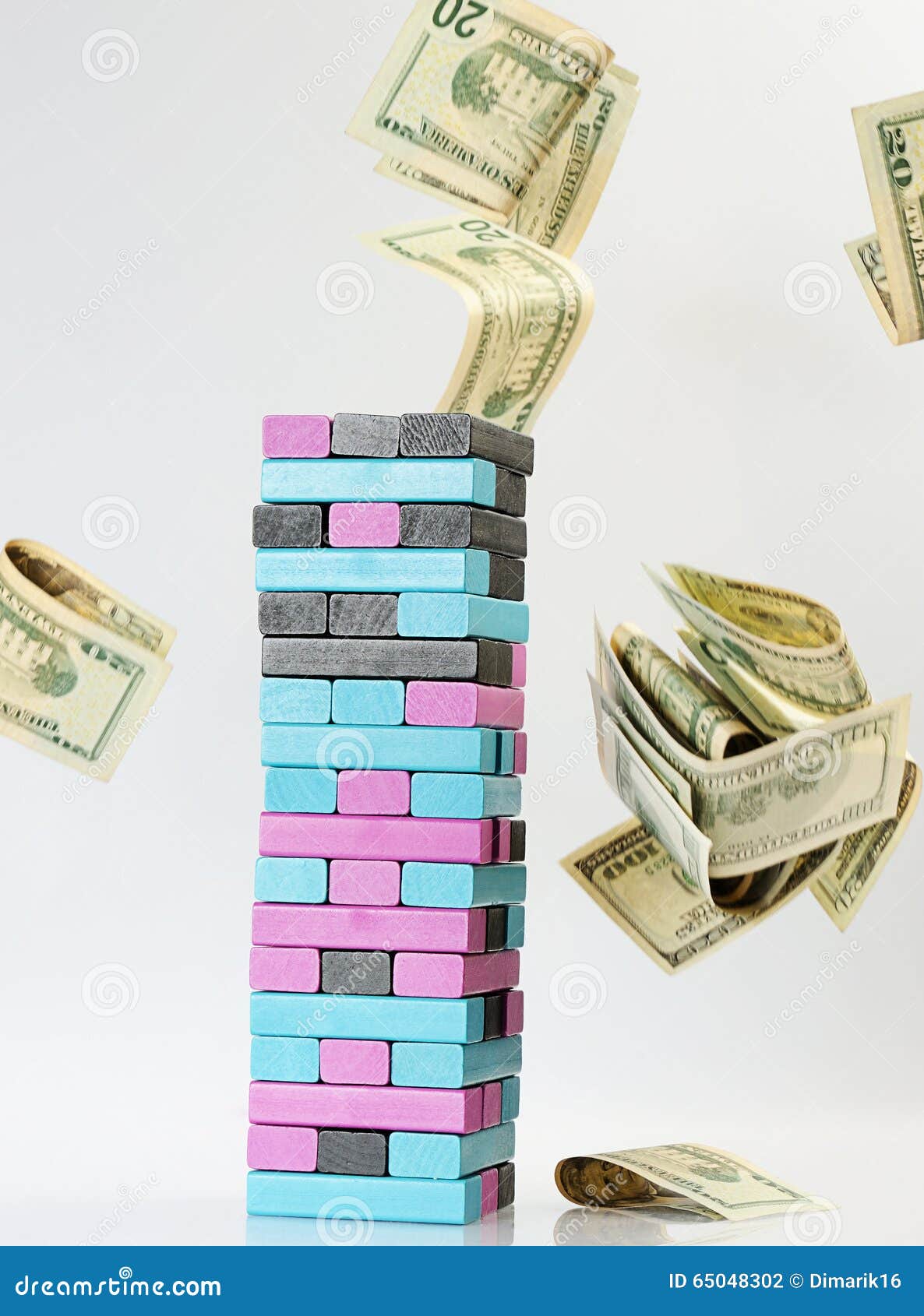 Juego de Jenga con dinero foto de archivo. Imagen de riesgo - 65048302, image size:1186x1690