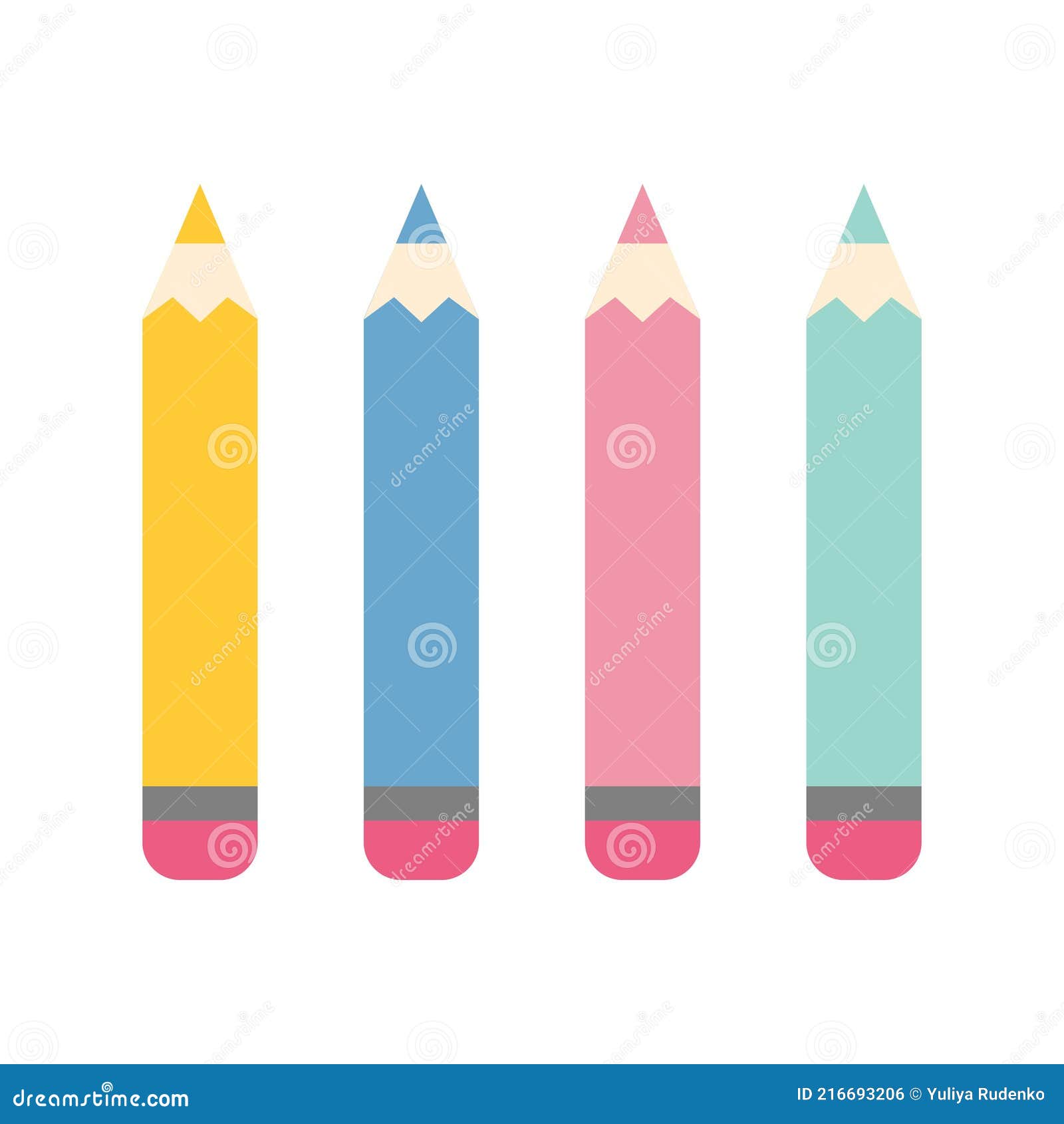 Juego De Lápices De Colores Para Dibujar. Arte Y Educación