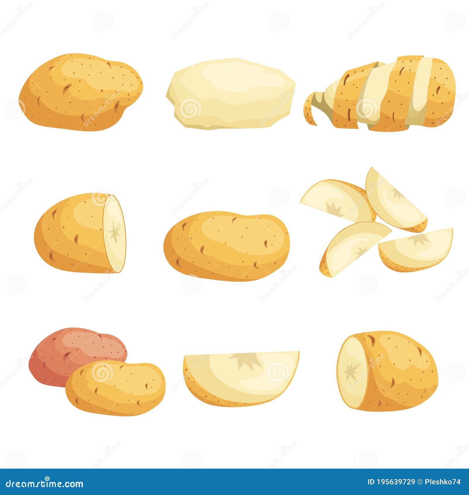 Juego De Papas De Dibujos Animados. Pelado Entero. Rodajas Voladoras. Verduras Frescas De Granja. Mejor Para Paquetes De Mercado. Ilustración del Vector - Ilustración de alimento, agricultura: 195639729 Juego De Papas De Dibujos Animados. Pelado Entero. Rodajas Voladoras. Verduras Frescas De Granja. Mejor Para Paquetes De Mercado. Ilustración del Vector - Ilustración de alimento, agricultura: 195639729