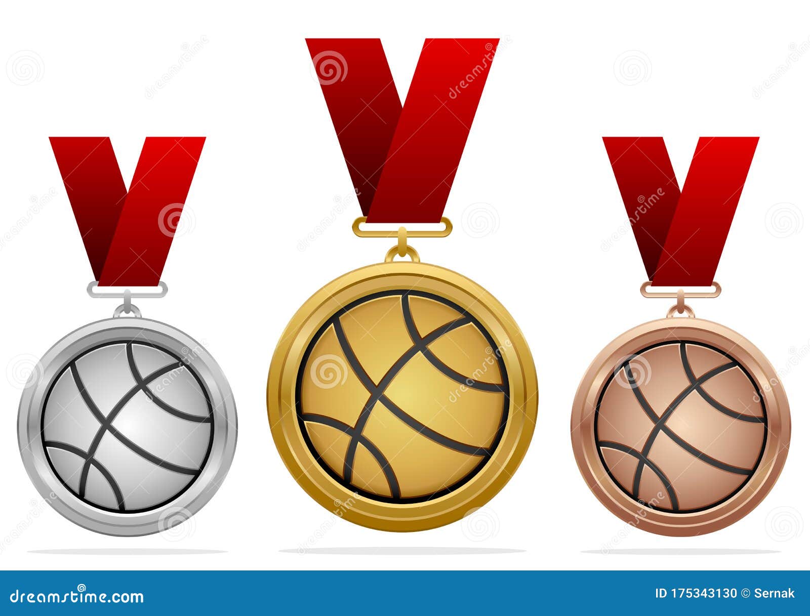 Juego De Premios De Medallas De Baloncesto De Vectores Ilustración del  Vector - Ilustración de premio, fondo: 175343130