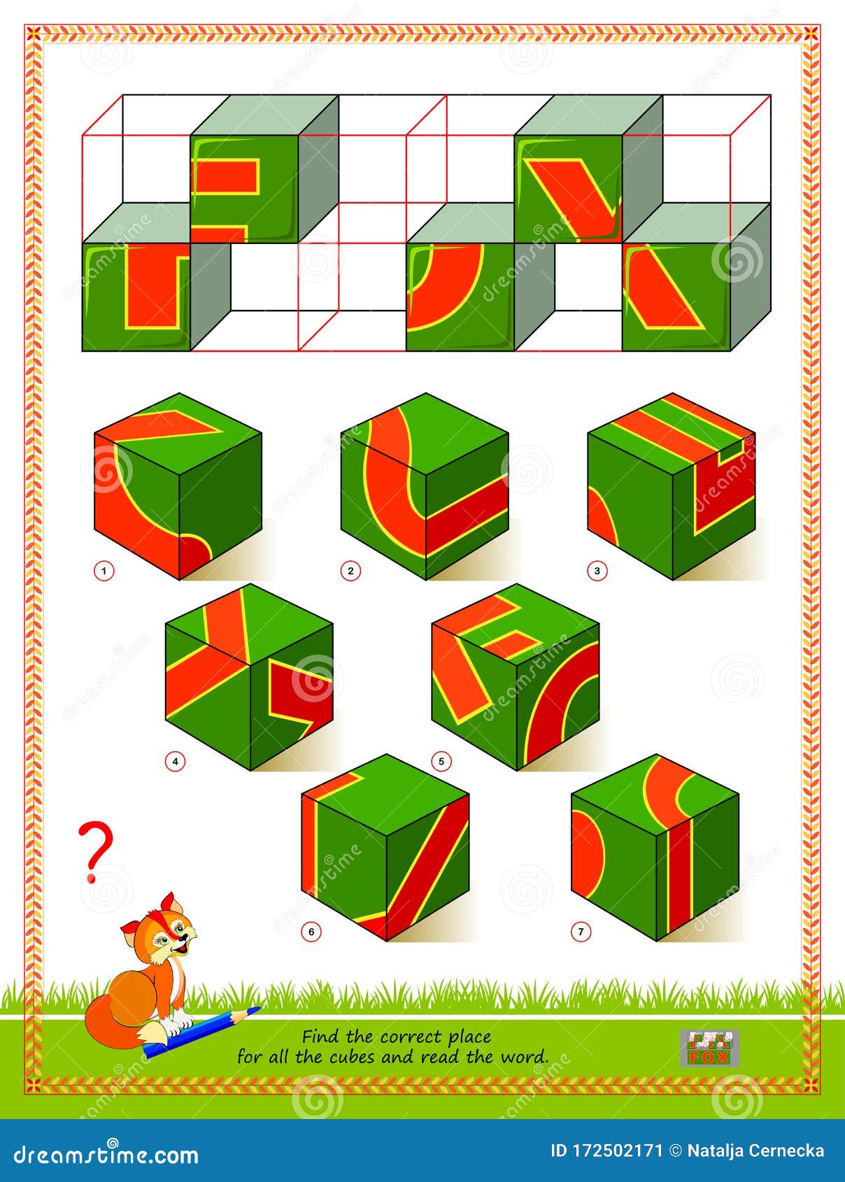 Gárgaras Multa claridad Juego De Rompecabezas Lógico Para Niños Encuentra El Lugar Correcto Para  Todos Los Cubos Y Lee La Palabra Inglés De Estudio Ilustración del Vector -  Ilustración de juego, concurso: 172502171