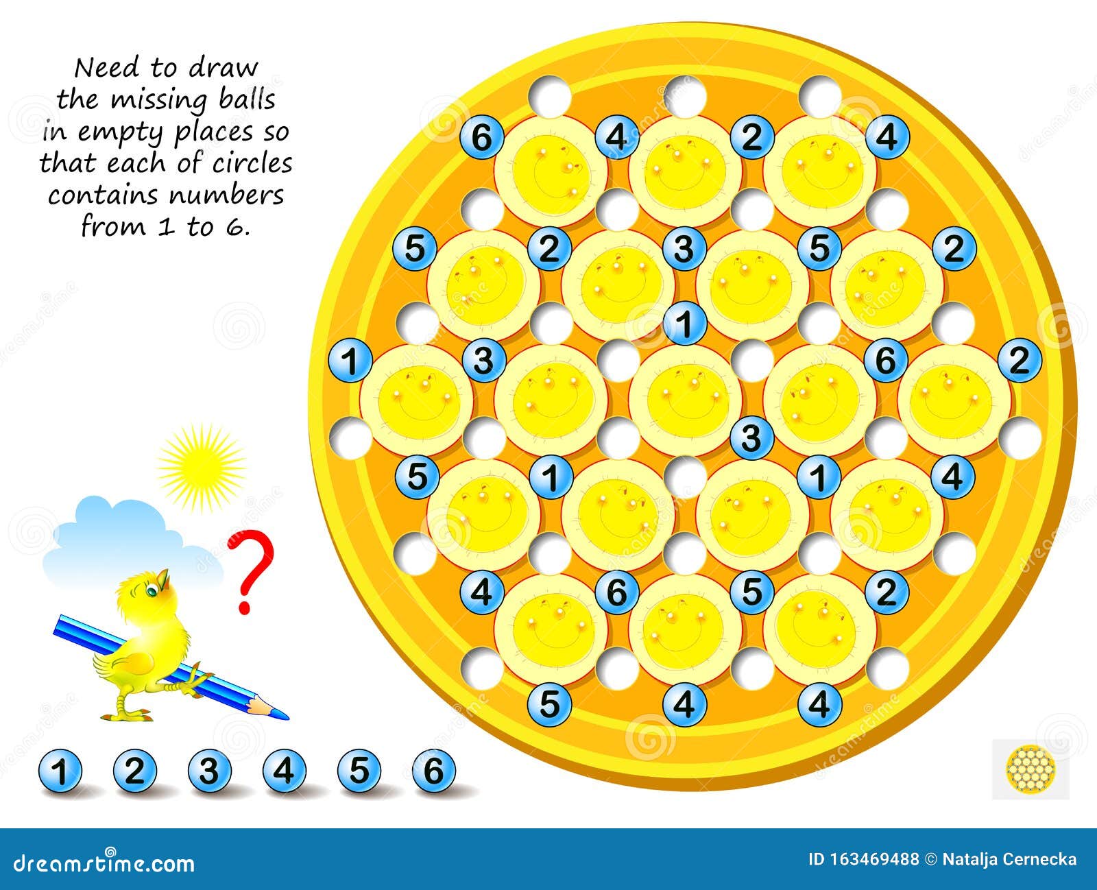 Rápido antepasado Estacionario Juego De Rompecabezas Lógico Para Niños Y Adultos Sudoku Para Niños  Necesidad De Dibujar Las Bolas Faltantes En Lugares Vacíos Ilustración del  Vector - Ilustración de drenaje, objeto: 163469488