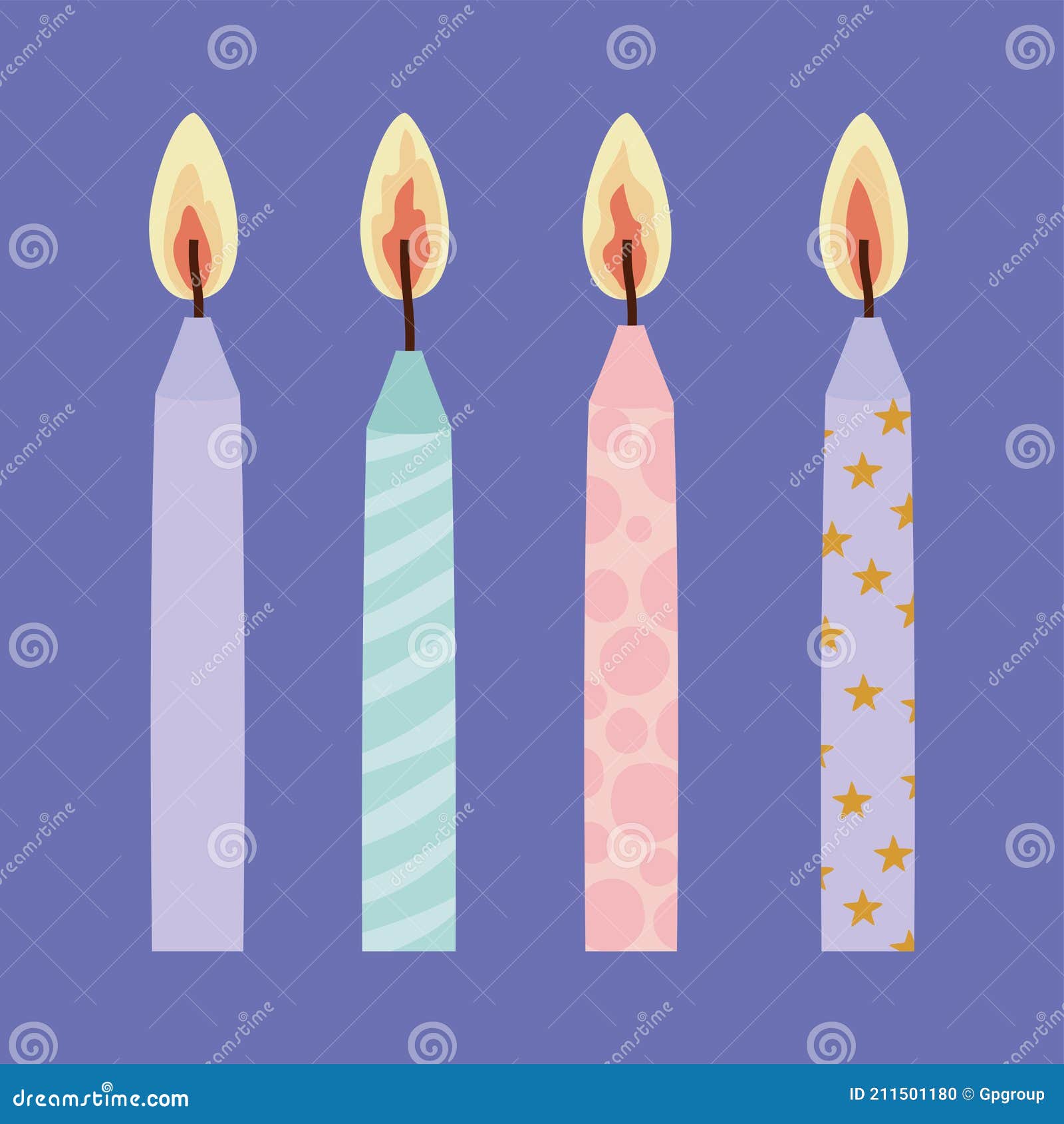 Velas Del Cumpleaños Del Vector Ilustración del Vector