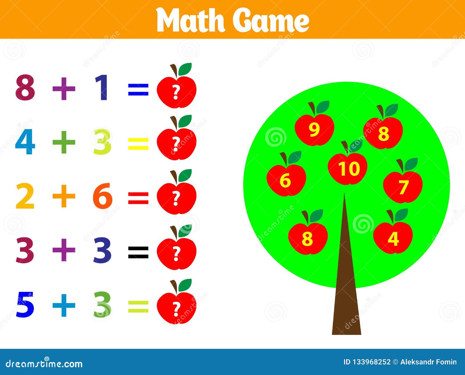 Juego Educativo De Las Matemáticas Para El Ejemplo Del ...