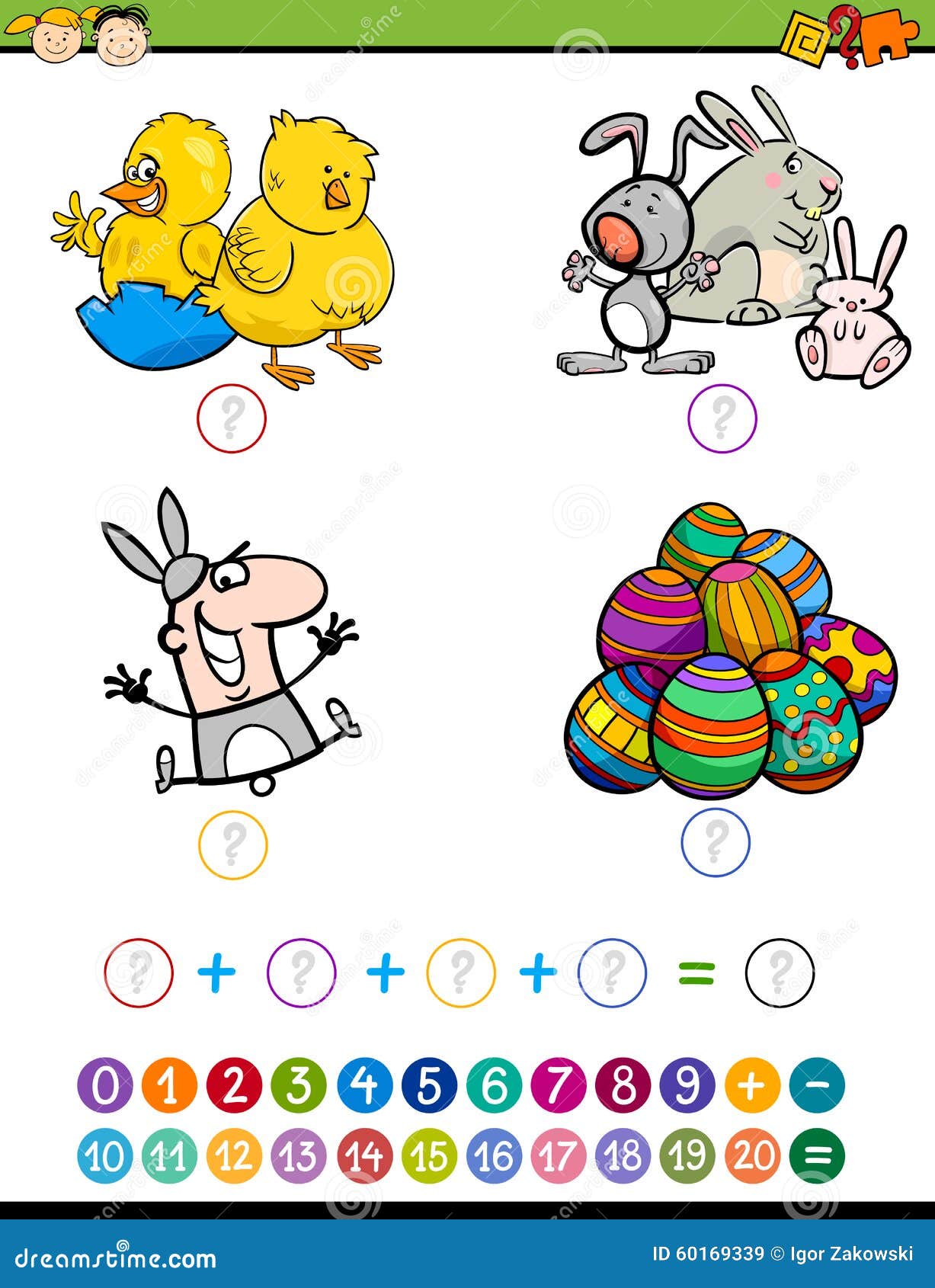 Juego Matematico Para Los Ninos Ilustracion Del Vector Ilustracion De Juego Pascua 60169339