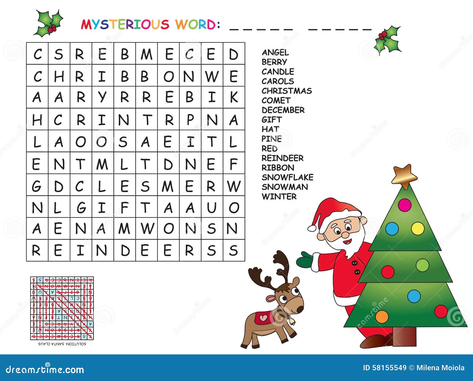 Juego Para Los Ninos Para La Navidad Stock De Ilustracion Ilustracion De Educativo Correcto 58155549