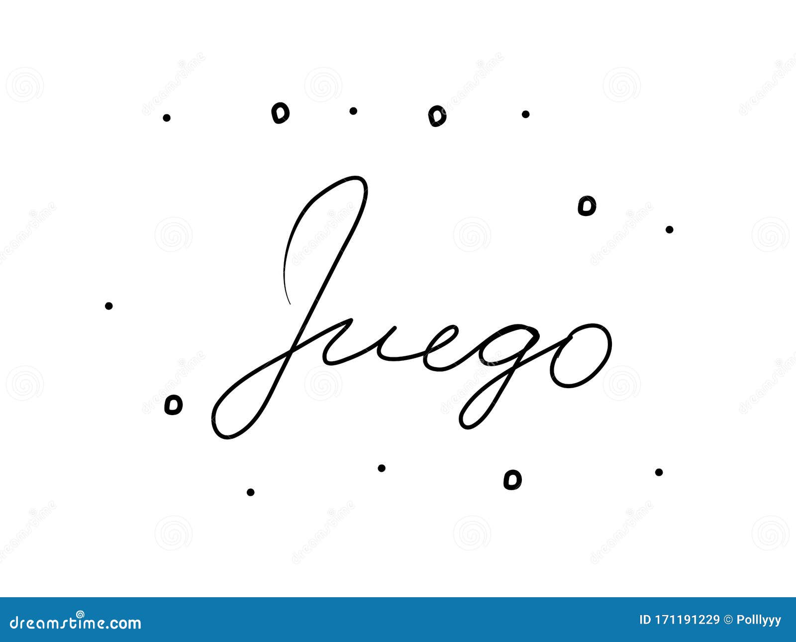 juego phrase handwritten with a calligraphy brush. game in spanish. modern brush calligraphy.  word black