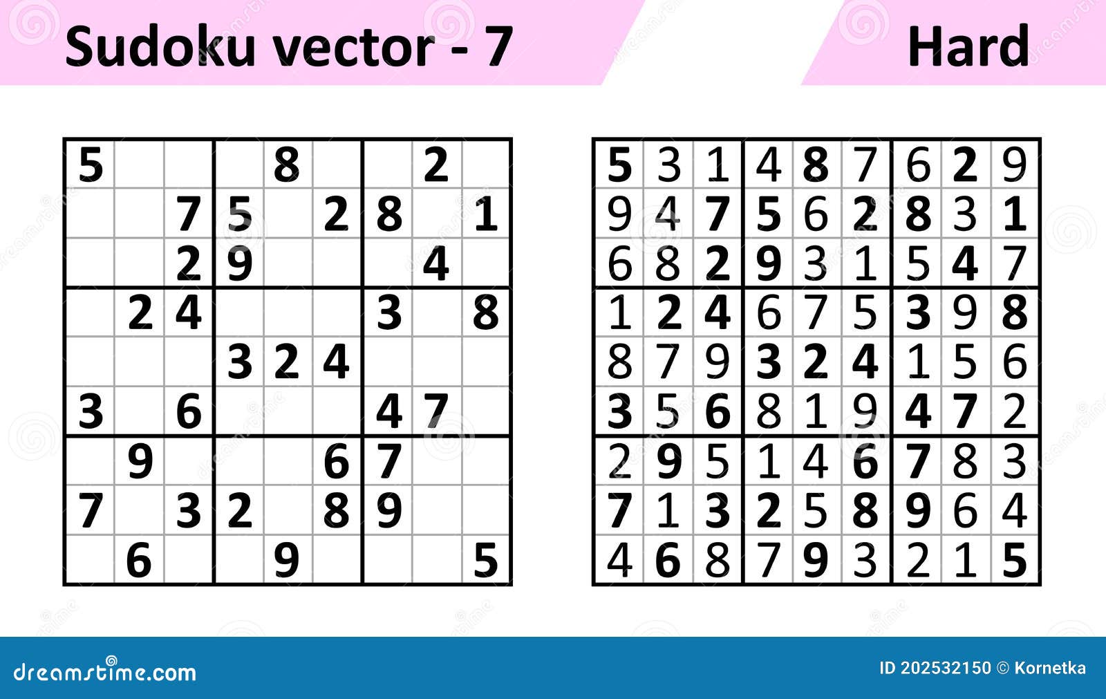 Juego Sudoku Respuestas. Conjunto De Diseño De Vector Simple Ilustración del Vector - de cabritos, juego: 202532150