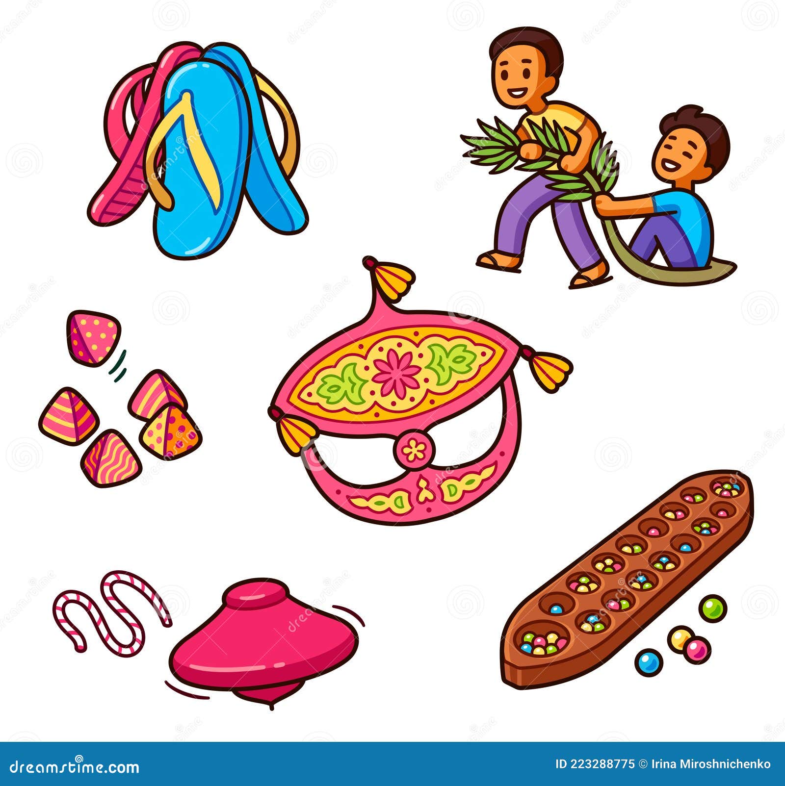 Juegos Tradicionales De Malasia Ilustración del Vector - Ilustración de  mano, tapa: 223288775
