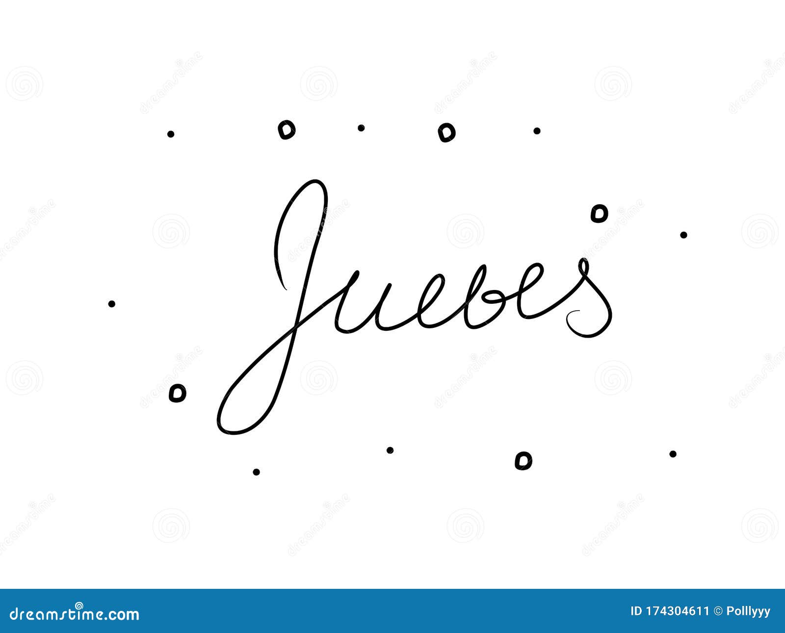 Jueves Phrase Handwritten with a Calligraphy Brush. Thursday in Spanish
