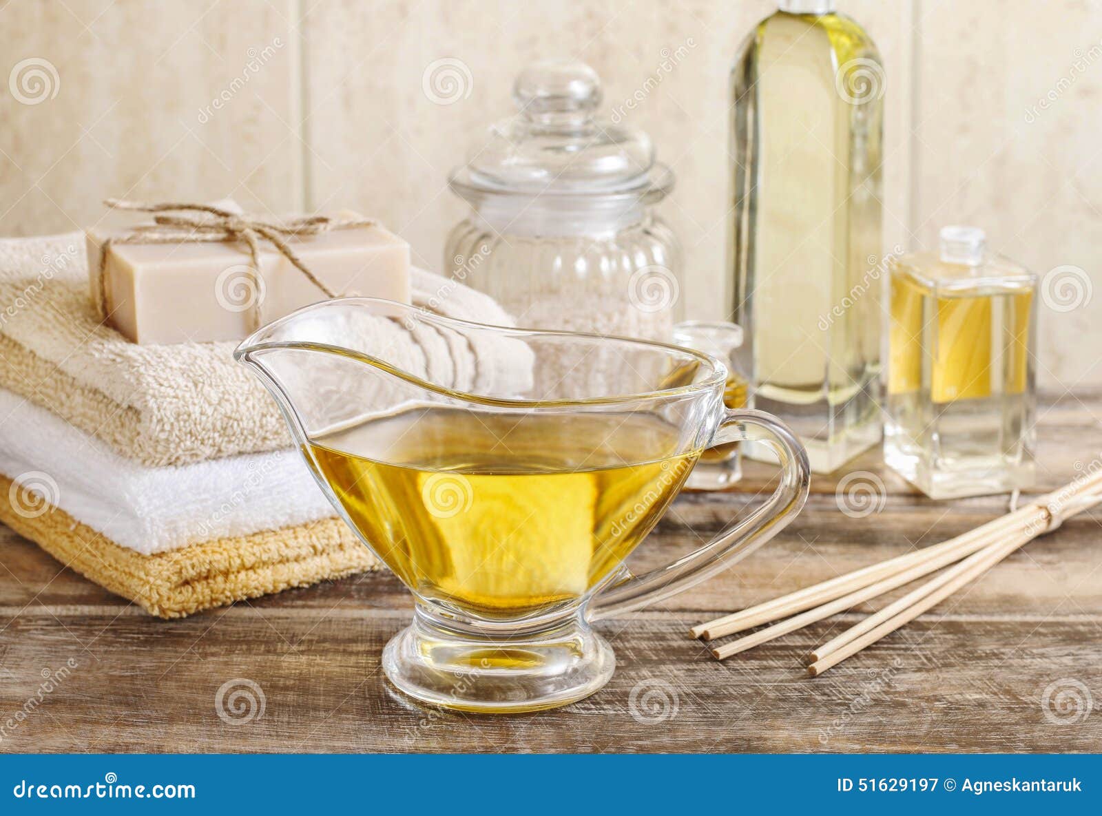 Jug of Golden Liquid Soap in the Bathroom Stock Image Image of