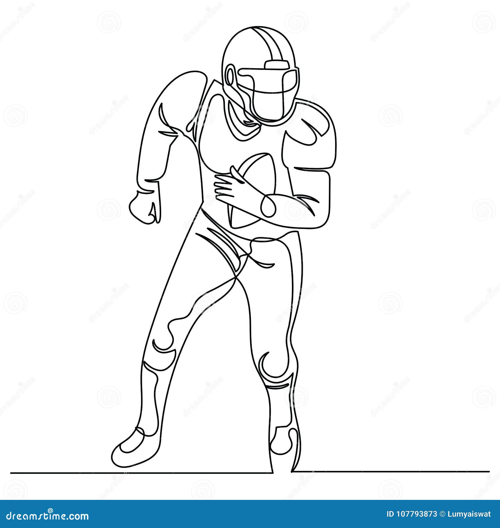 Jugador De Fútbol Americano Continuo Del Dibujo Lineal Ilustración del  Vector - Ilustración de emparejamiento, equipo: 107793873