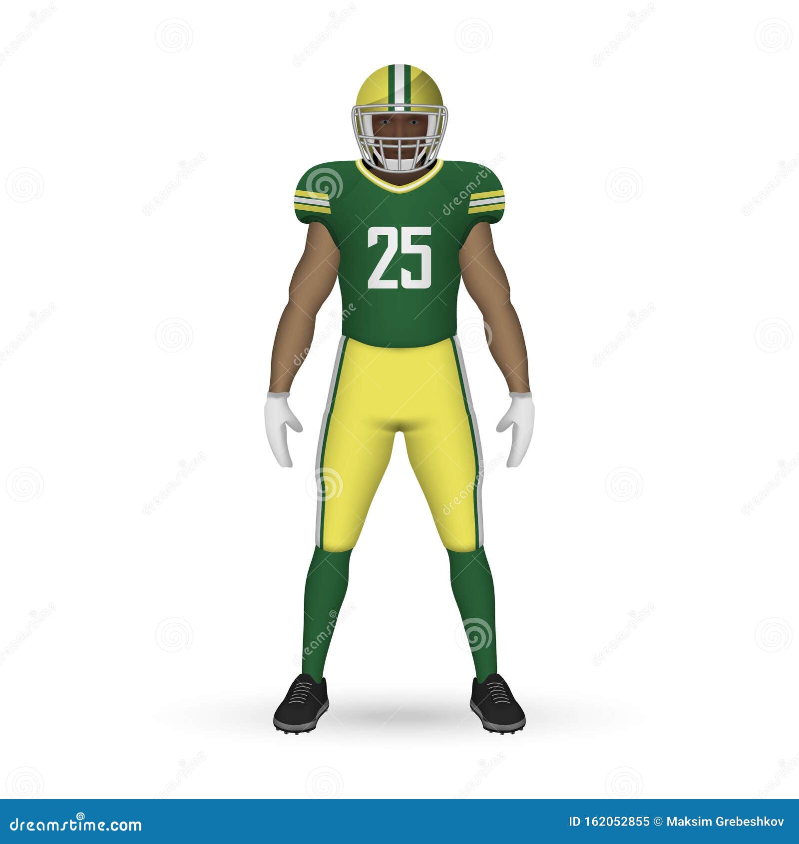 Camiseta Fútbol Americano Realista Green Bay Packers Plantilla