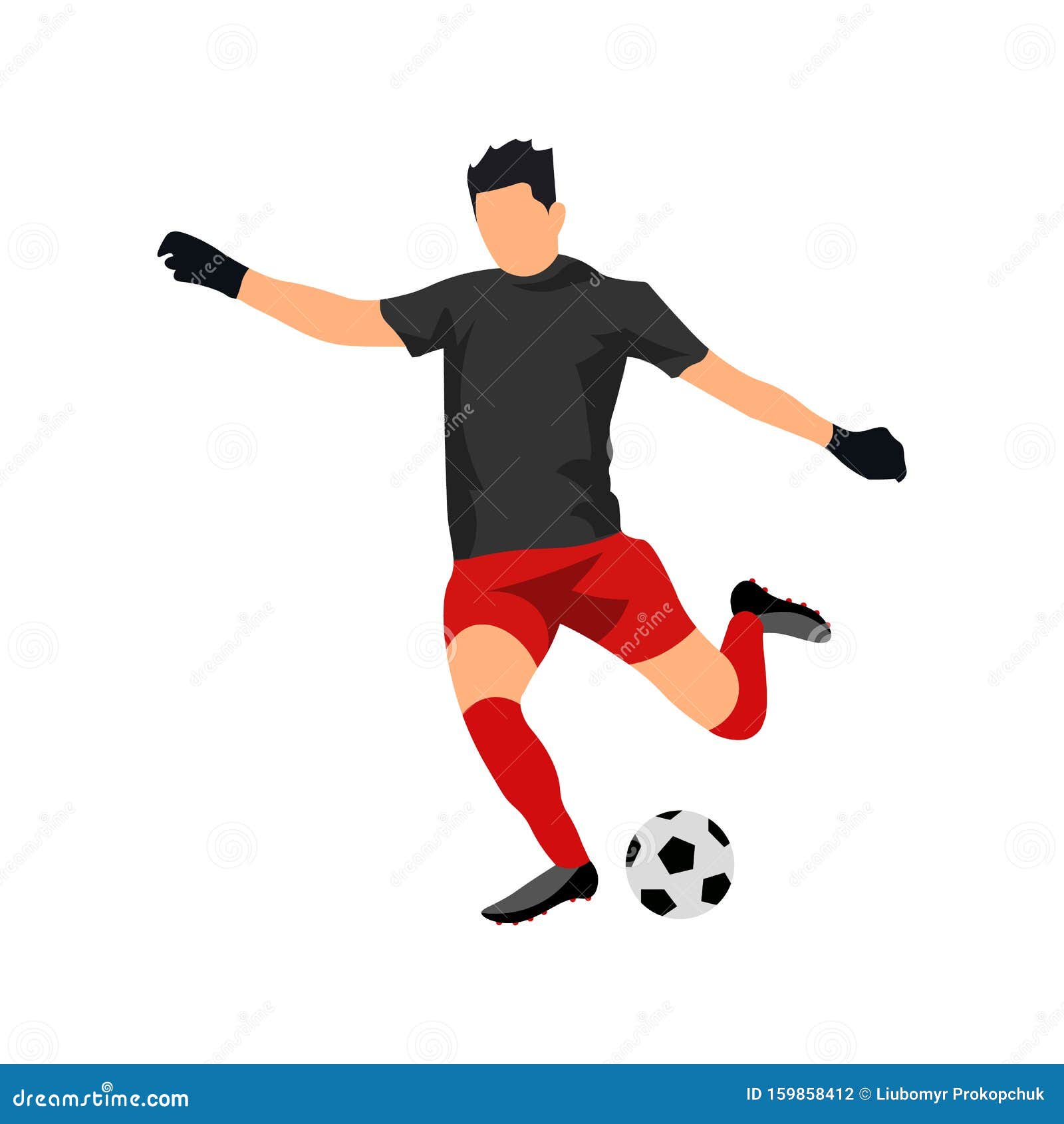 Jugador De Fútbol Con Pelota Dibujo Deportivo De Fútbol Stock de  ilustración - Ilustración de salto, atleta: 159858412