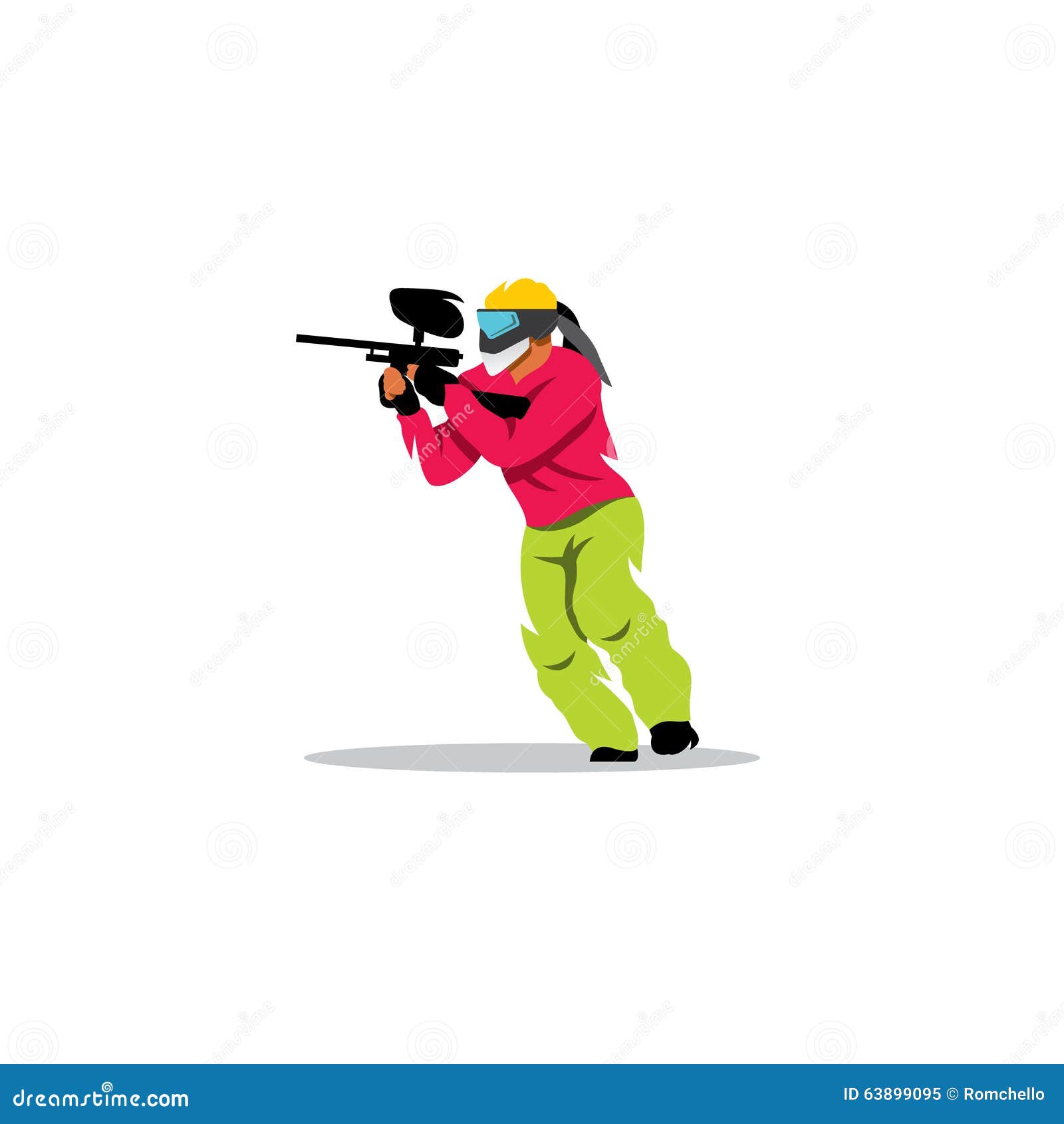 Jugador De Paintball Ilustración Del Vector Ilustración del Vector