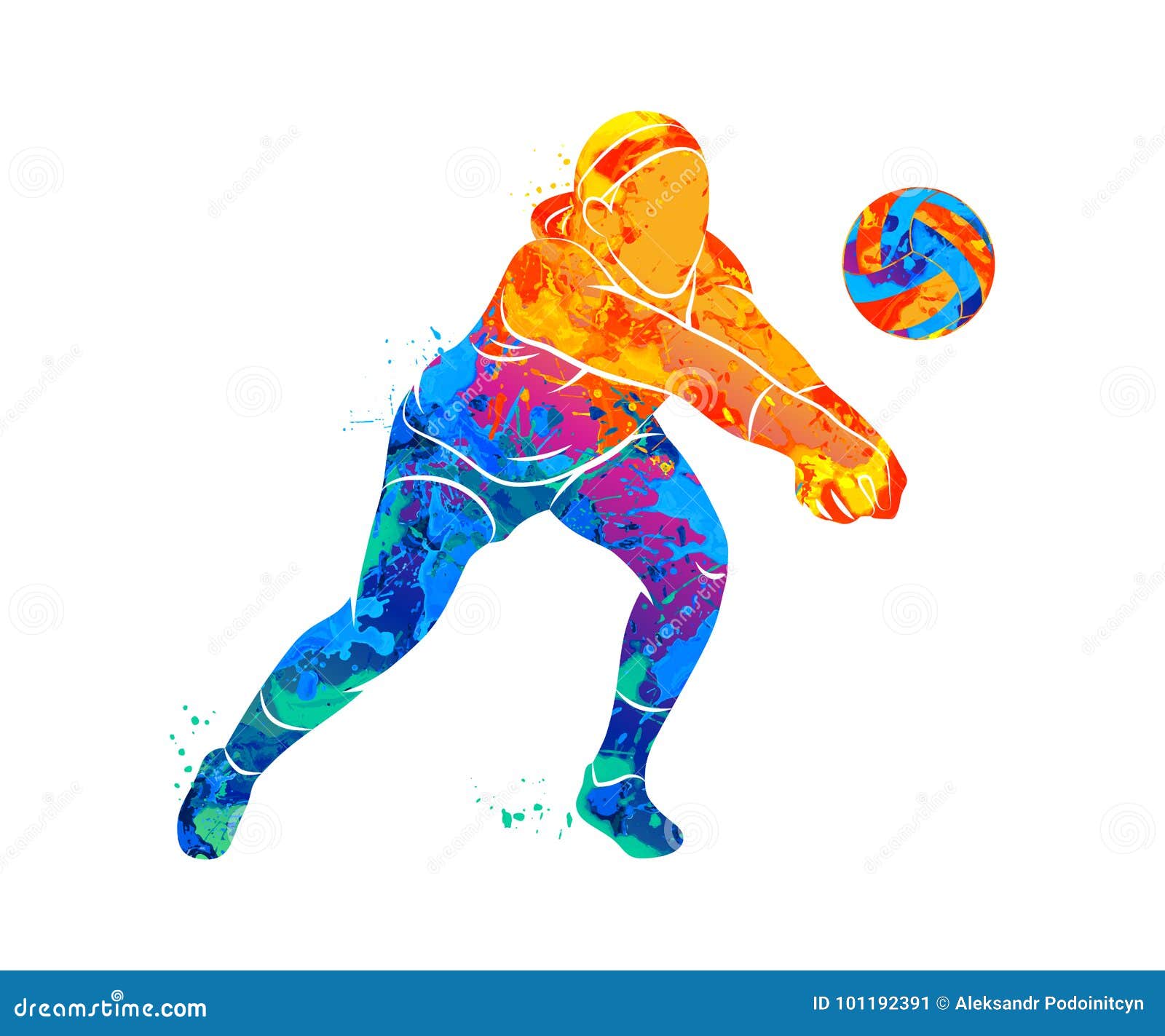 Jugador De Voleibol Abstracto Ilustración del Vector Ilustración de