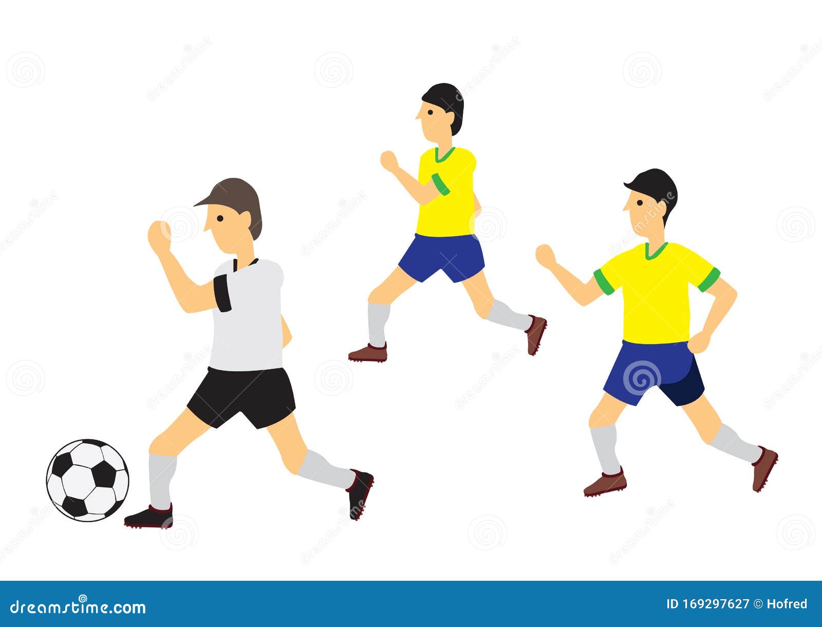 Jugador Profesional De Fútbol Jugando Con Su Competidor Ilustración del  Vector - Ilustración de desafiador, personas: 169297627