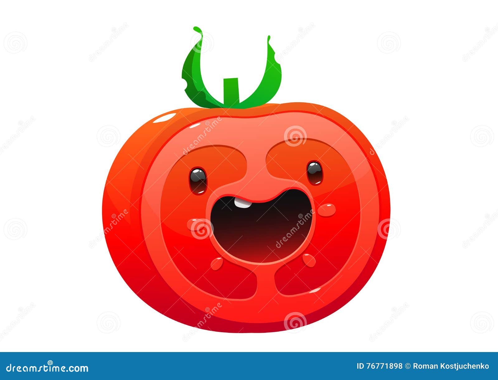 Jugoso Brillante Del Personaje De Dibujos Animados Del Tomate En Un Fondo  Blanco Ilustración del Vector - Ilustración de ensalada, humor: 76771898